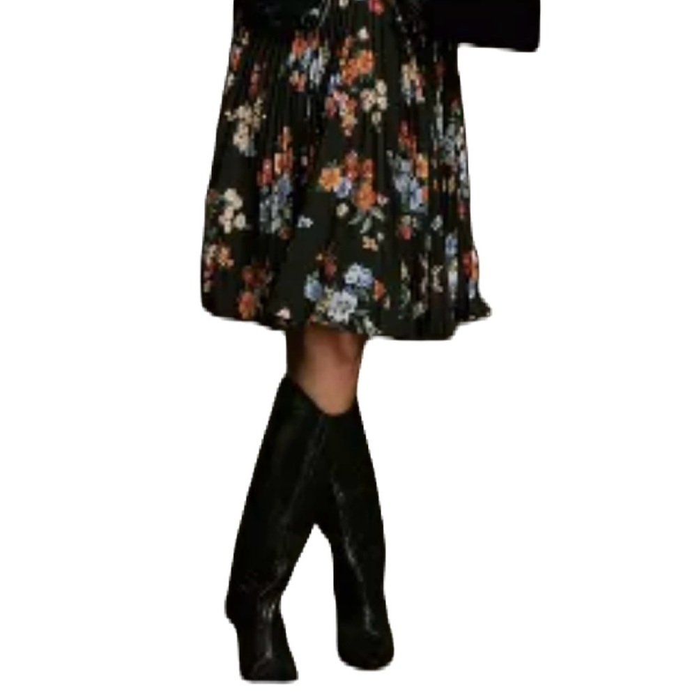 NWT Anthropologie Skirt The Valerie Pleated Midi Skirt by Maeve Floral Size 8